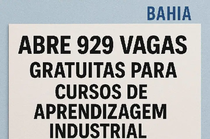 Senai Bahia abre 929 vagas gratuitas para cursos de aprendizagem industrial em 22 cidades
