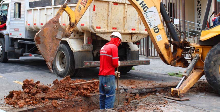 Remodelação de redes de esgoto no Bairro Bairu já está 50% finalizada