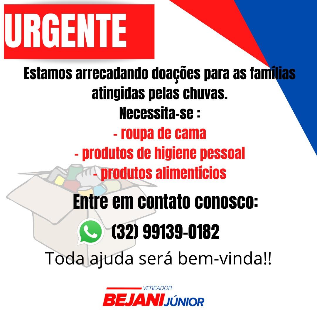 CAMPANHA SOLIDÁRIA VISA AJUDAR ATINGIDOS PELAS FORTES CHUVAS EM JUIZ DE FORA