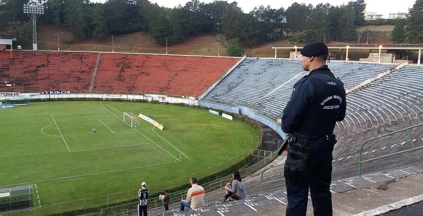Guarda Municipal participa de segurança para o jogo no Estádio Municipal nesta 4ª, dia 3