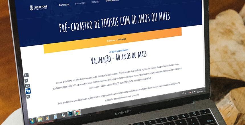 Idosos de 60 a 64 anos devem realizar o pré-cadastro para imunização contra a Covid-19