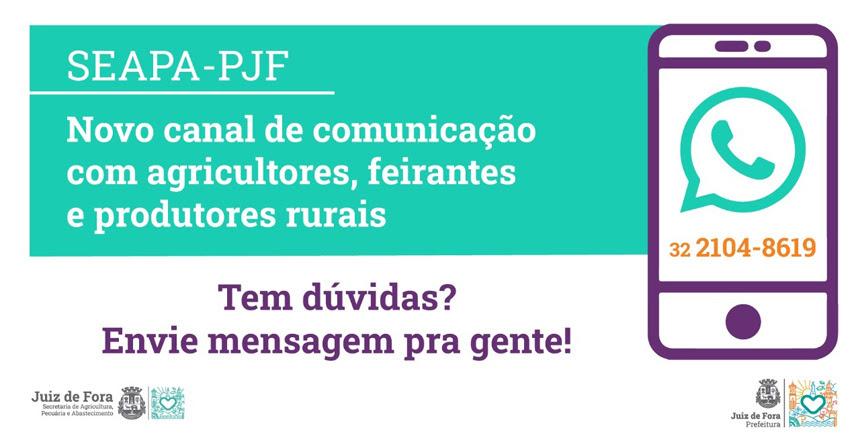 Seapa lança canal de comunicação com produtores rurais pelo WhatsApp