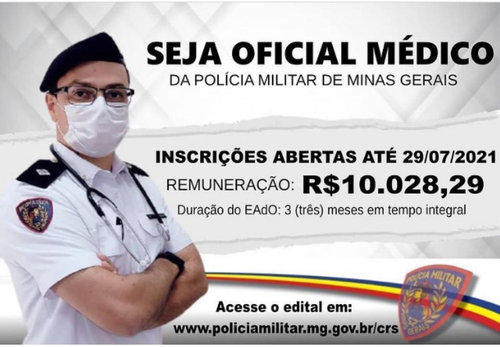 Seja um oficial médico da PMMG