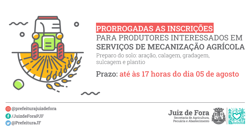Seapa recebe inscrições para suporte no preparo de solo e plantio até esta quinta, dia 5