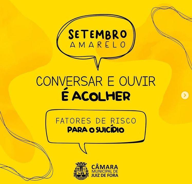 Setembro Amarelo - Câmara divulga pílulas sobre o mês de prevenção ao suicídio