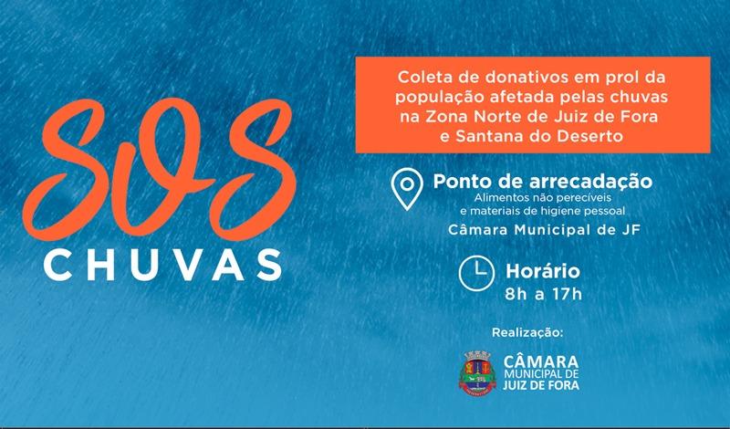 Câmara Municipal amplia a sua campanha de arrecadação de donativos à população afetada pelas chuvas na Zona Norte da cidade.