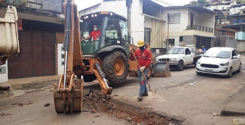 Cesama remodela mais 180 metros de redes de esgoto no bairro Santa Cândida