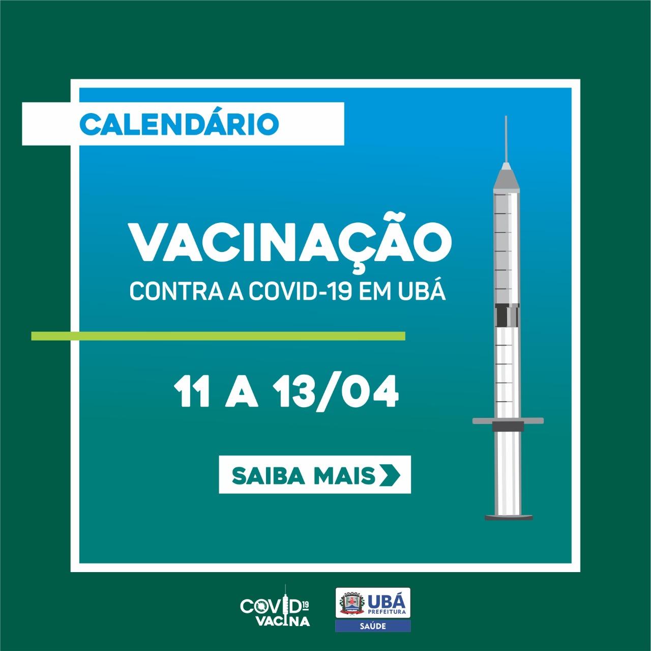 Ubá inicia aplicação da 4ª dose em pessoas com 70 anos e mais