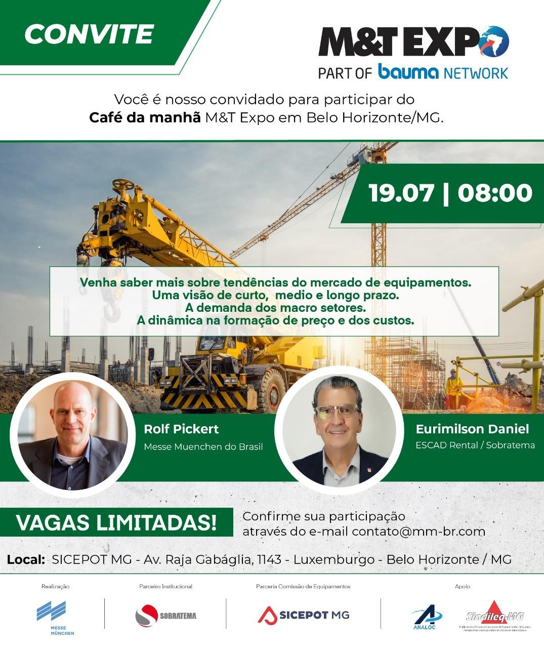 Dia 19 marca a primeira etapa do road show que irá apresentar a M&T Expo para o público de Belo Horizonte
