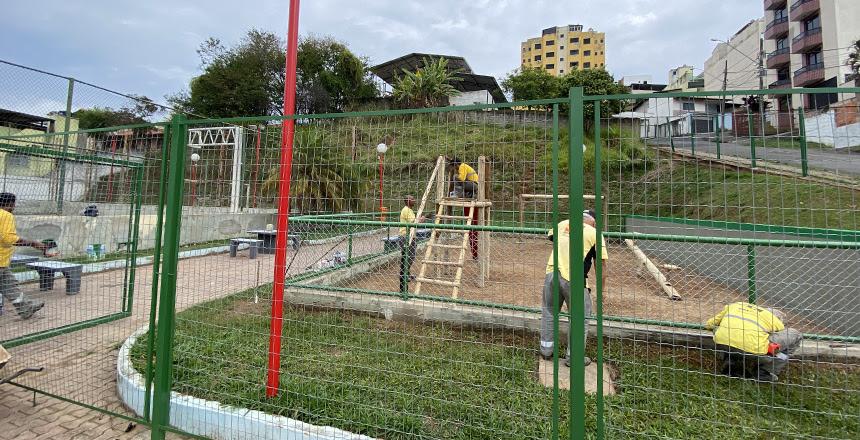 Prefeitura avança na revitalização da praça do bairro Nossa Senhora das Graças
