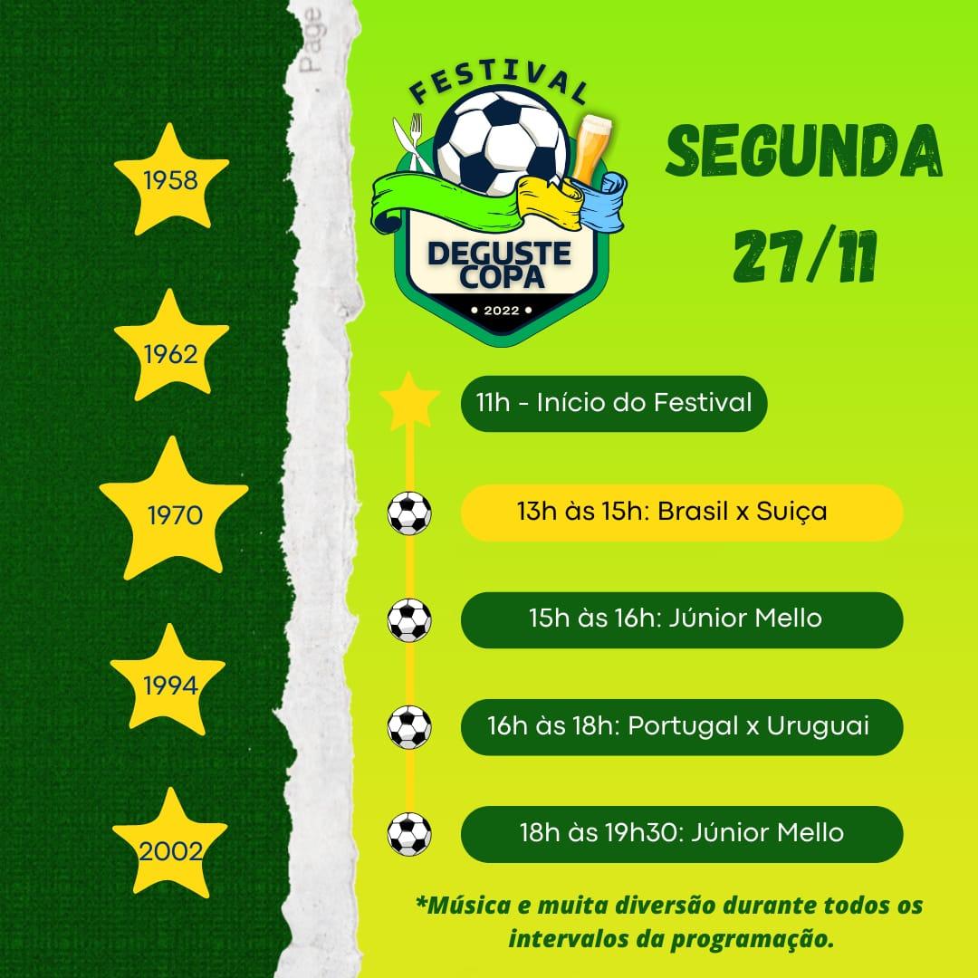 Festival Deguste Copa transmite jogos do Brasil e une gastronomia, esporte e mais em um só lugar