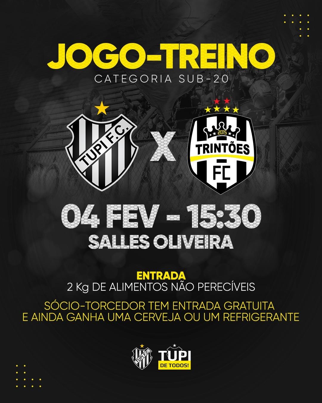Acontecerá neste sábado (04) jogo-treino entre Tupi e Trintões Futebol Clube