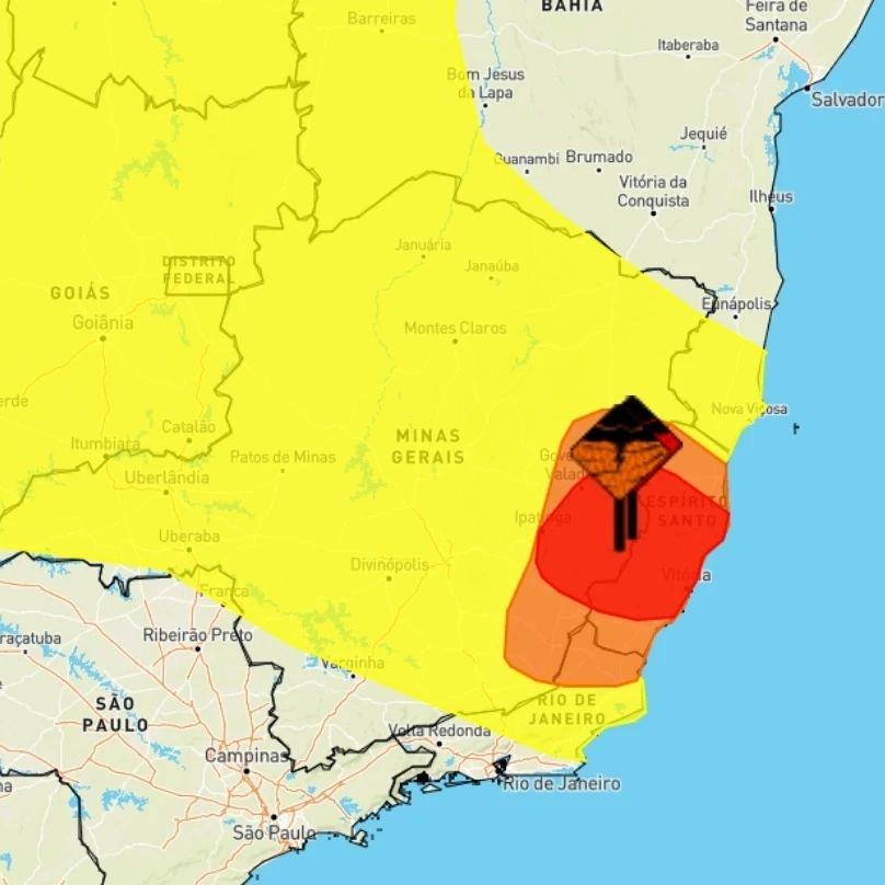 Instituto de Meteorologia (INMET) divulga alerta para extrema Zona Da Mata
