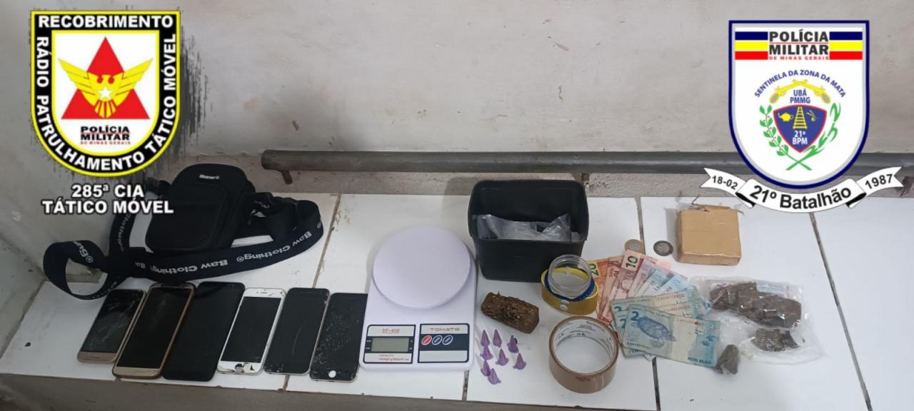 POLÍCIA MILITAR EFETUA PRISÃO POR TRAFICO ILÍCITO DE DROGAS EM UBÁ