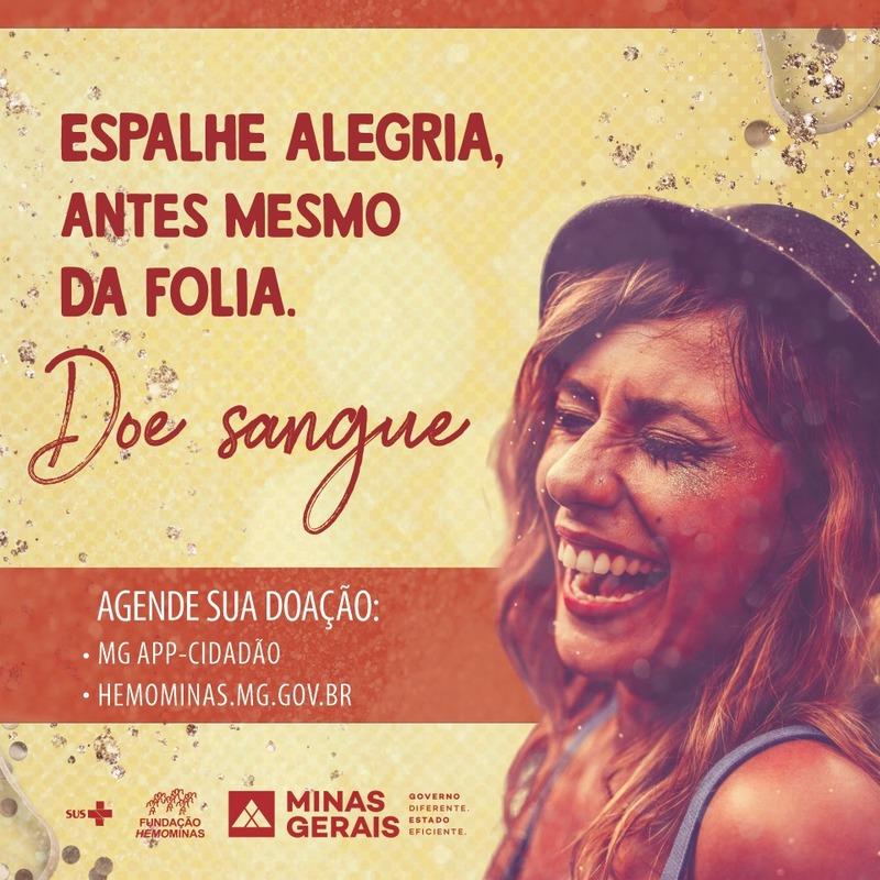 Fundação Hemominas lança campanha para abastecer o banco de sangue neste pré-Carnaval