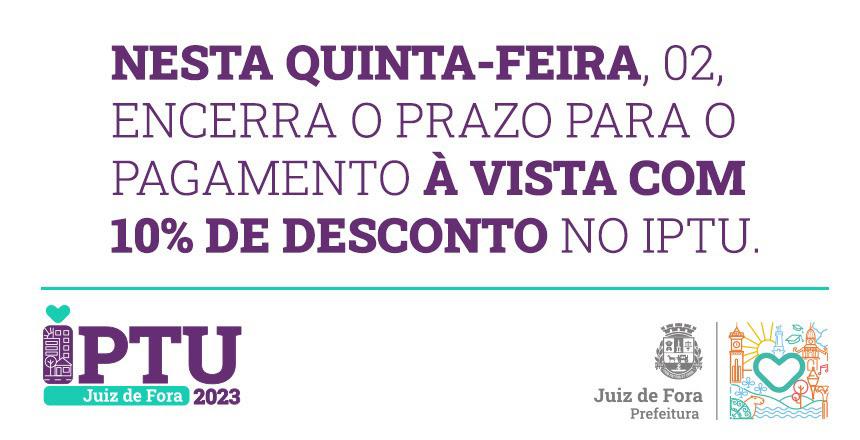 Prazo para pagamento à vista com 10% de desconto no IPTU termina nesta quinta-feira, 2