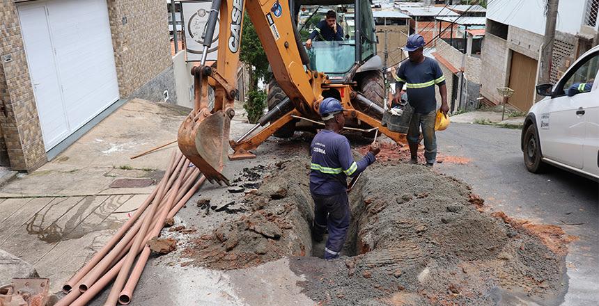 Rua Queluz recebe 120 metros de novas redes de água
