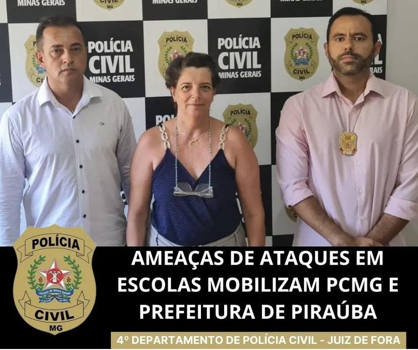 AMEAÇAS DE ATAQUES EM ESCOLAS MOBILIZAM PCMG E PREFEITURA DE PIRAÚBA