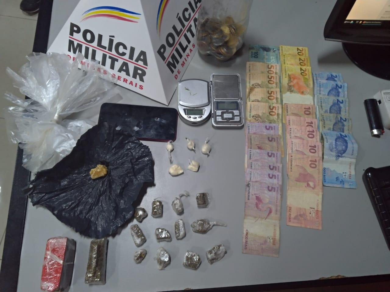 PM efetua prisões por furto em Barbacena e tráfico de drogas em