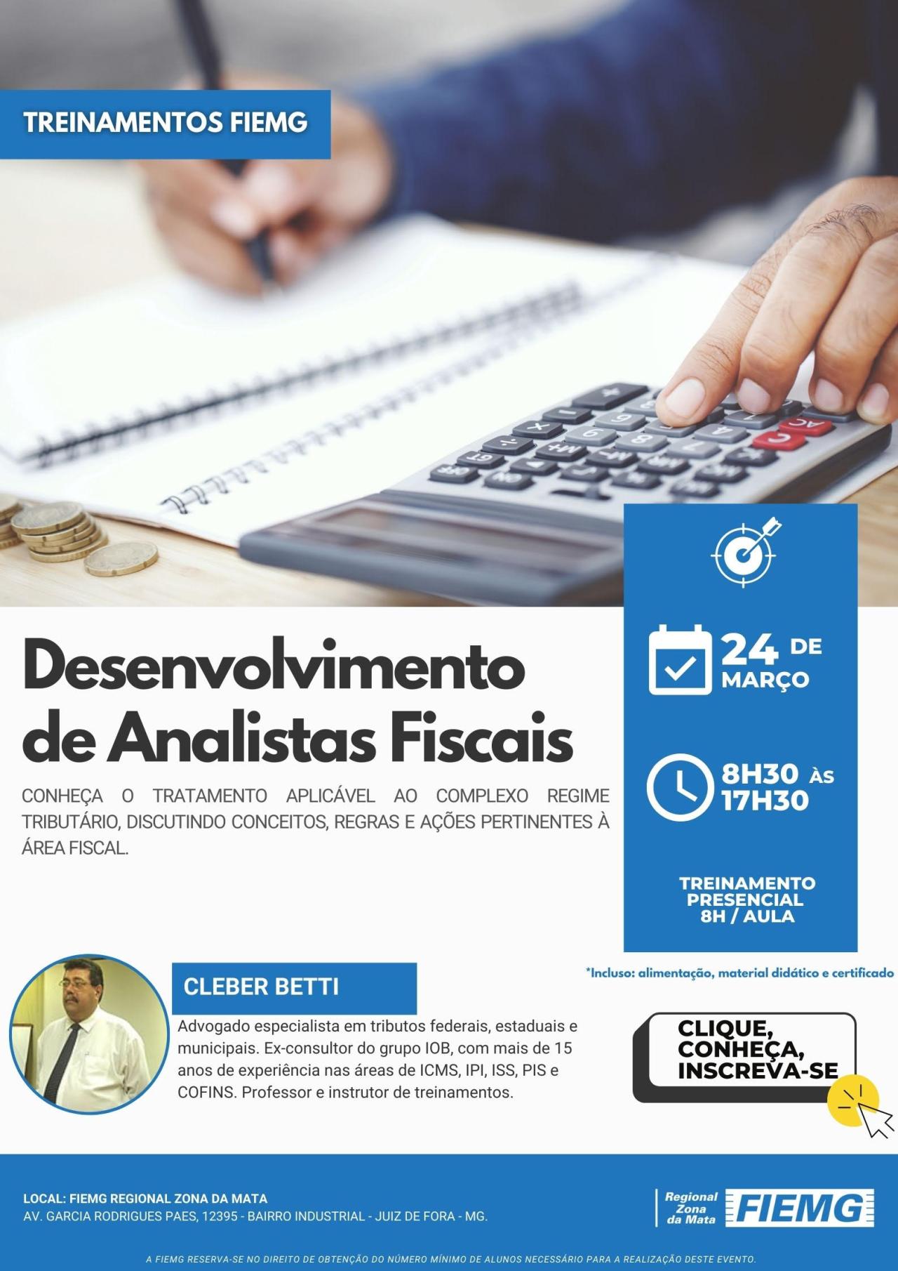Regime tributário será abordado em treinamento voltado para o desenvolvimento de analistas fiscais