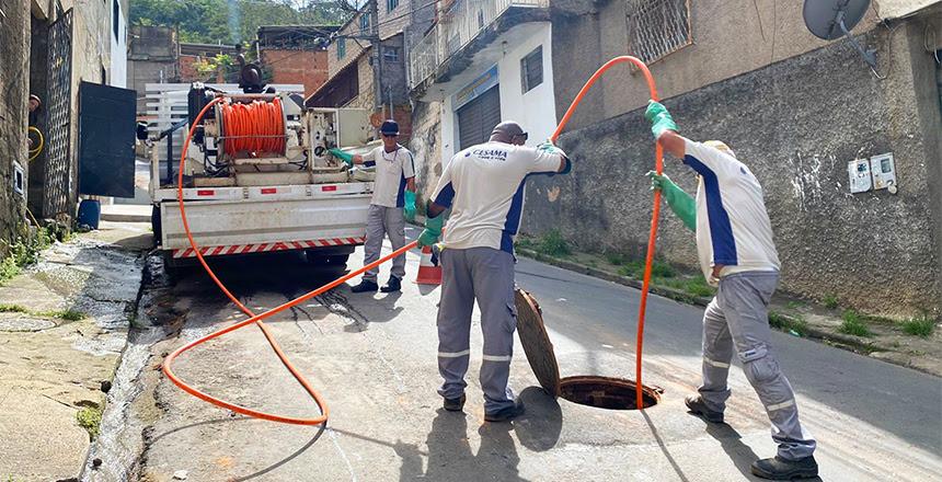 Cesama realiza mais de 4 mil serviços de desobstrução de redes de esgoto no primeiro trimestre