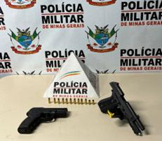 Duas pessoas presas e duas armas são apreendidas após ameaças em um bar