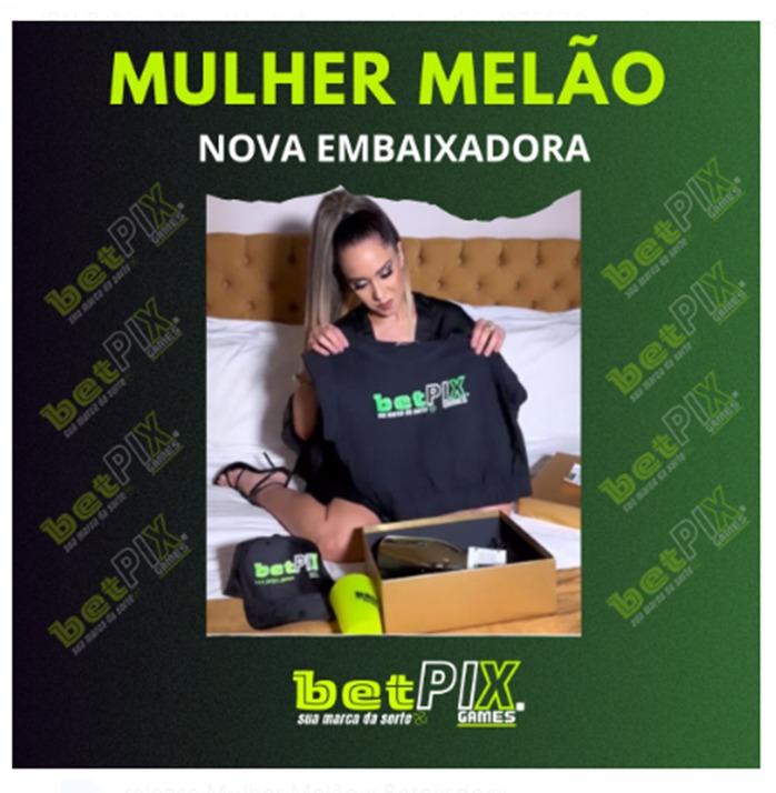 Mulher Melão é a nova embaixadora da Betpix.games