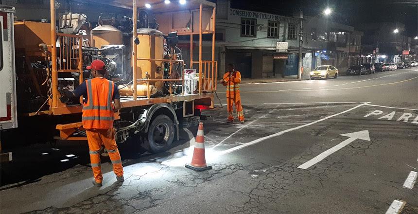 SMU conclui pintura da sinalização horizontal em Santa Terezinha e segue sentido Grama