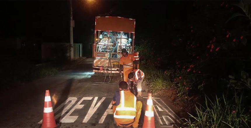 PJF inicia pintura da sinalização horizontal de vias do Náutico