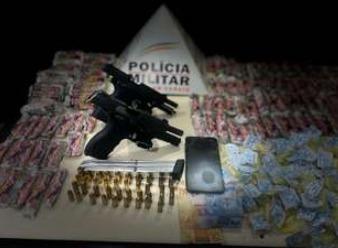Três homens são presos por tráfico de drogas e porte ilegal de arma na zona rural de São Vicente de Minas