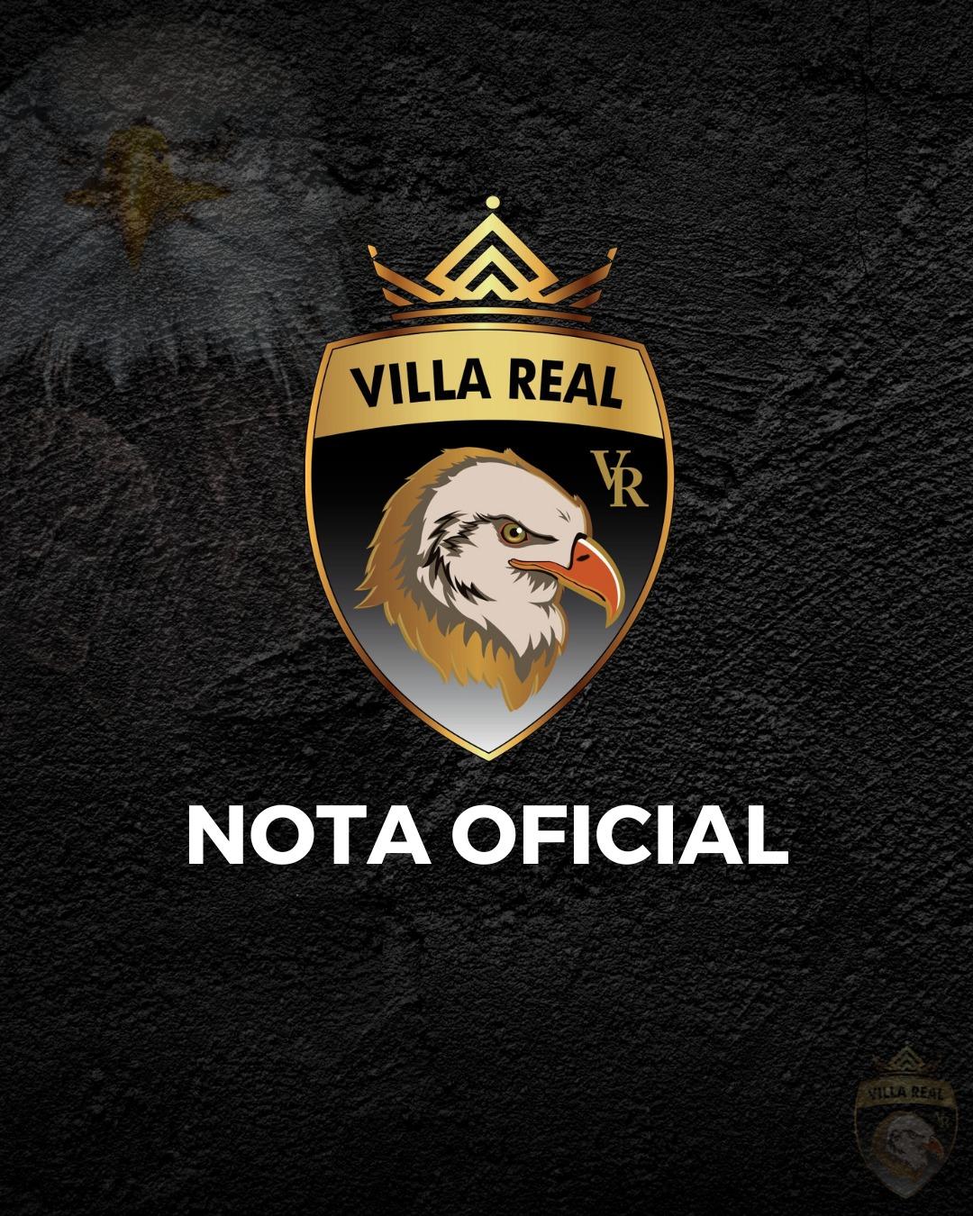O Esporte Clube Villa Real comunica que Paulo Neves não responde mais pelo comando técnico do time
