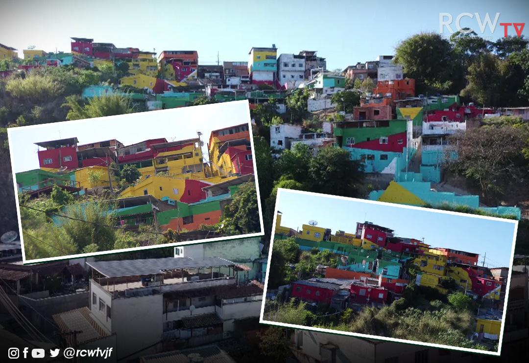 Projeto 'Colorindo o Habitar' Transforma Morro do Esplanada com Macro Mural de Cores Vibrantes