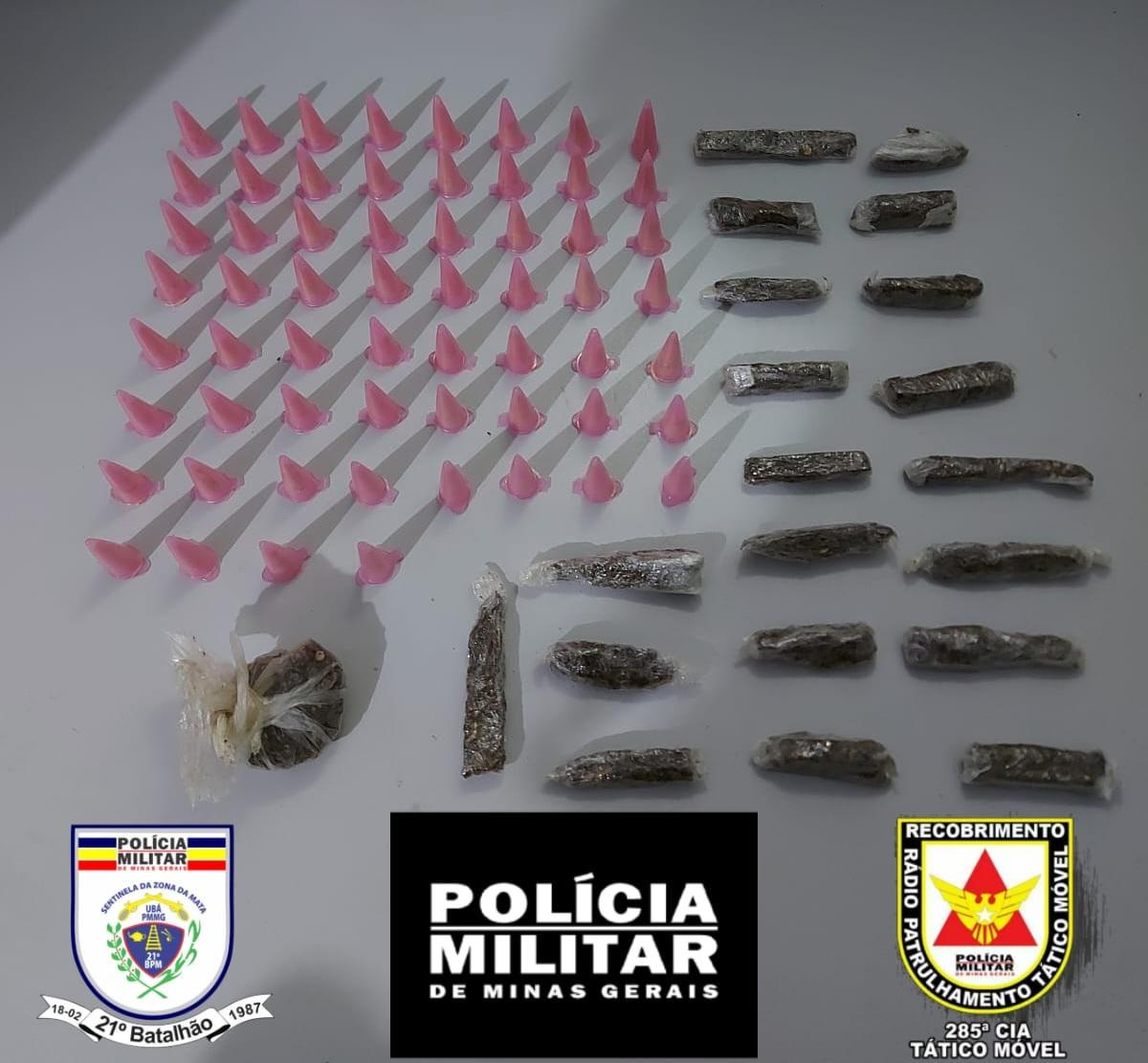 Jovem é preso por tráfico de drogas em Ubá