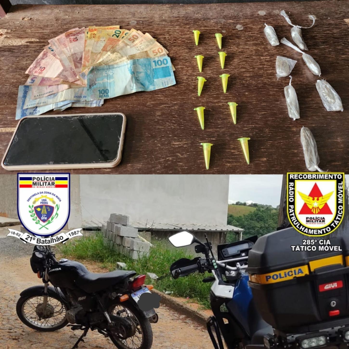 POLÍCIA MILITAR PRENDE AUTORES DE TRÁFICO DE DROGAS EM UBÁ