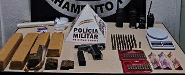 PM prende homem por tráfico de drogas e posse ilegal de arma em Conselheiro Lafaiete