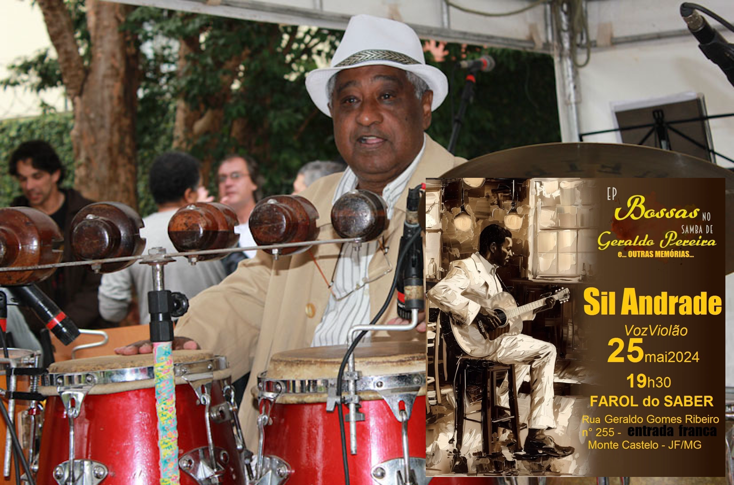 Show gratuito de Sil Andrade em homenagem a Joãozinho da Percussão