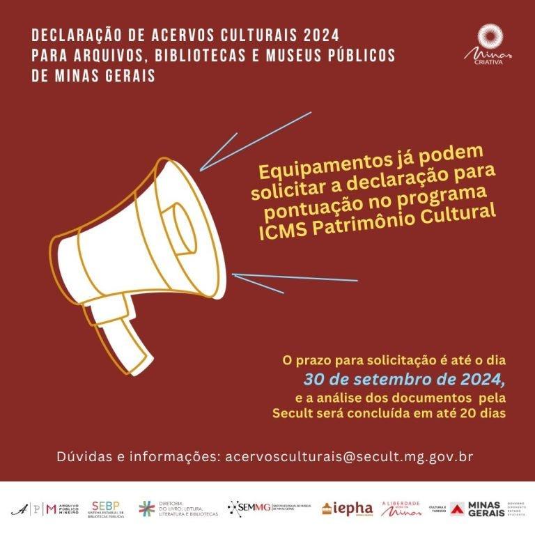 Corra contra o tempo! Inscrições para o ICMS Patrimônio Cultural se encerram em 30 de setembro