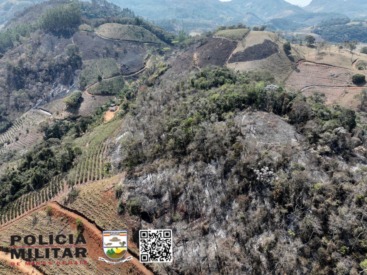 Incêndio florestal devasta área de aproximadamente 55 hectares em Vieiras, no estado de Minas Gerais
