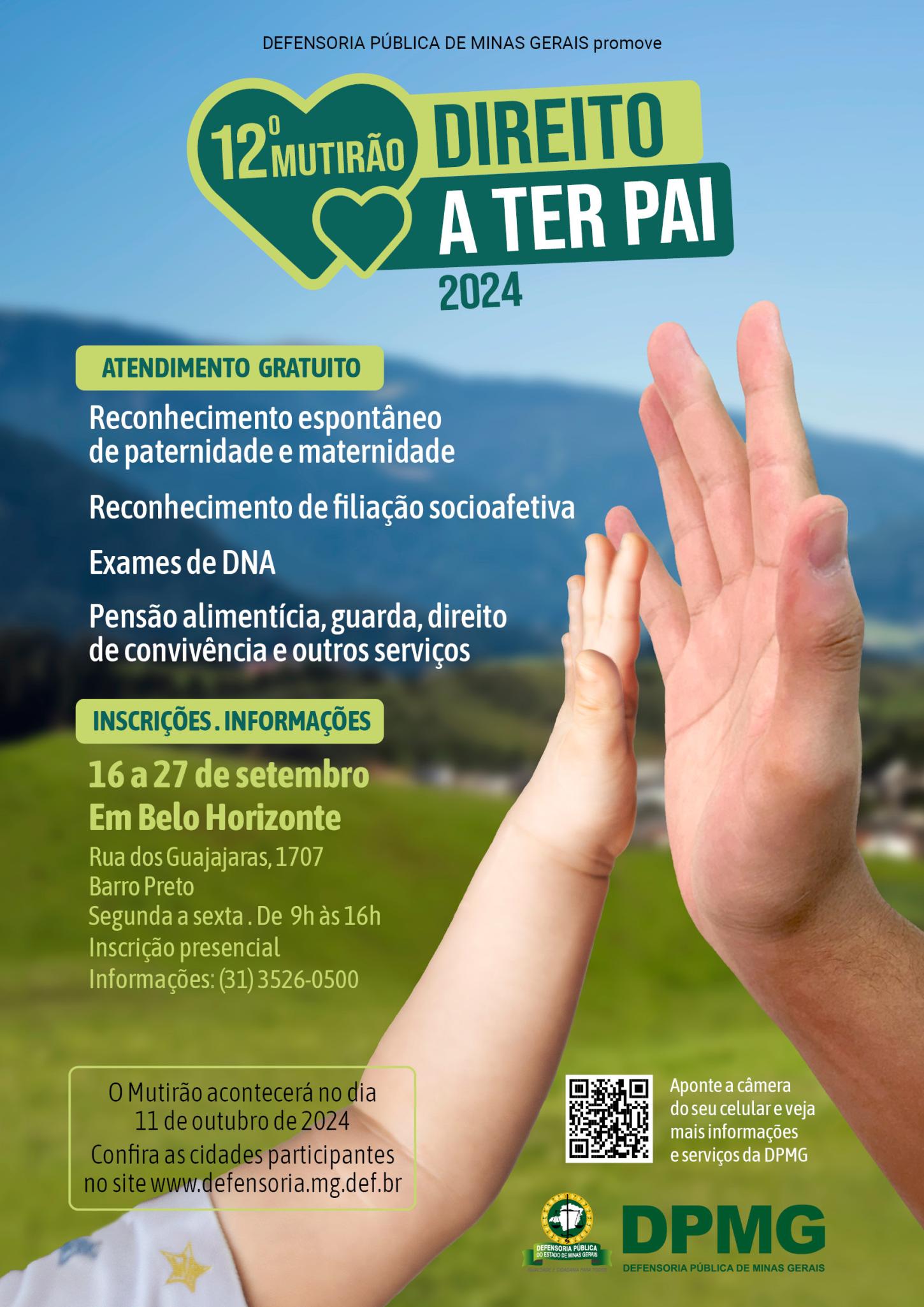 Mutirão Direito a Ter Pai 2024 Abre Inscrições com Novos Serviços e Reconhecimento de Paternidade