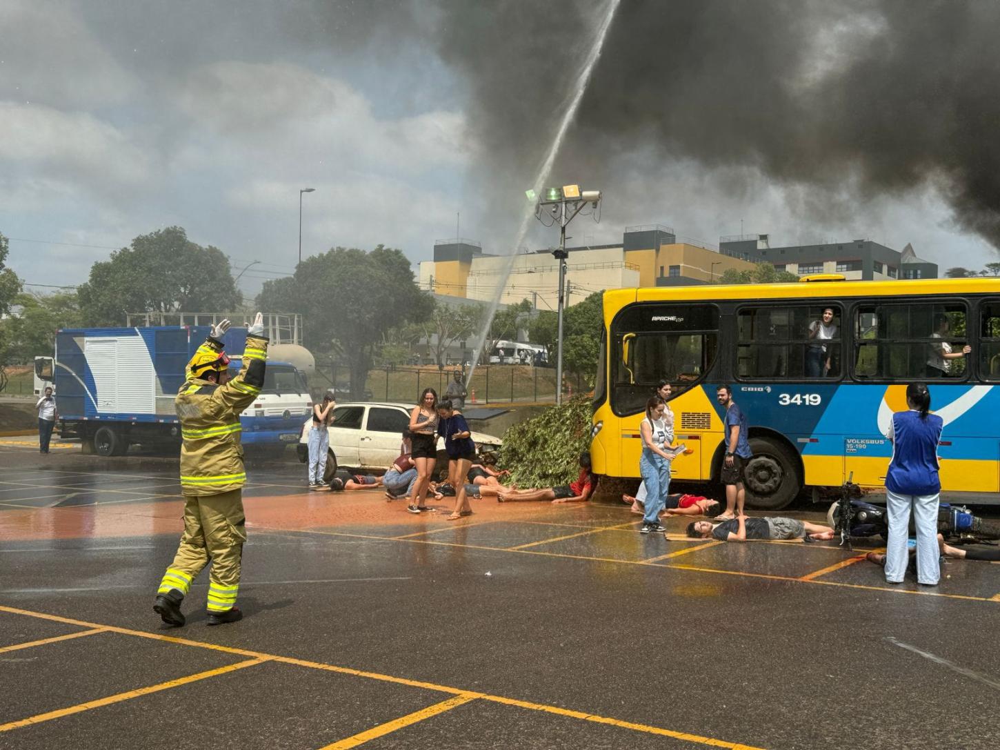 Simulado de acidente com 40 vítimas mobiliza equipes de emergência em Muriaé