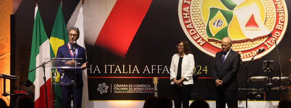Governador é homenageado com medalha da Câmara de Comércio Italiana de Minas Gerais