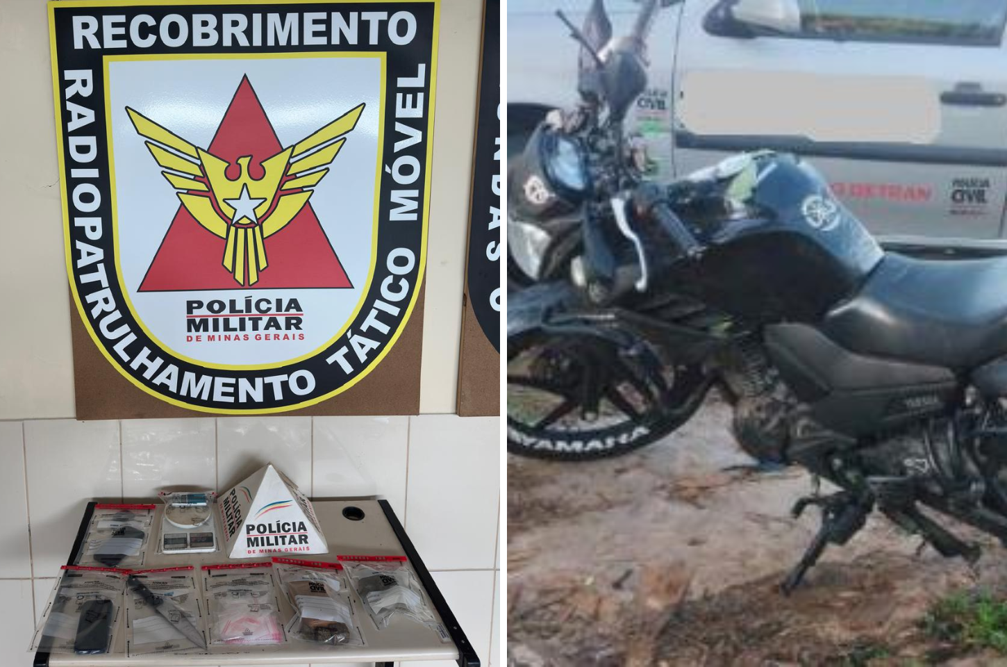 Barbacena: PM prende foragidos, recupera moto furtada e desmonta ponto de tráfico