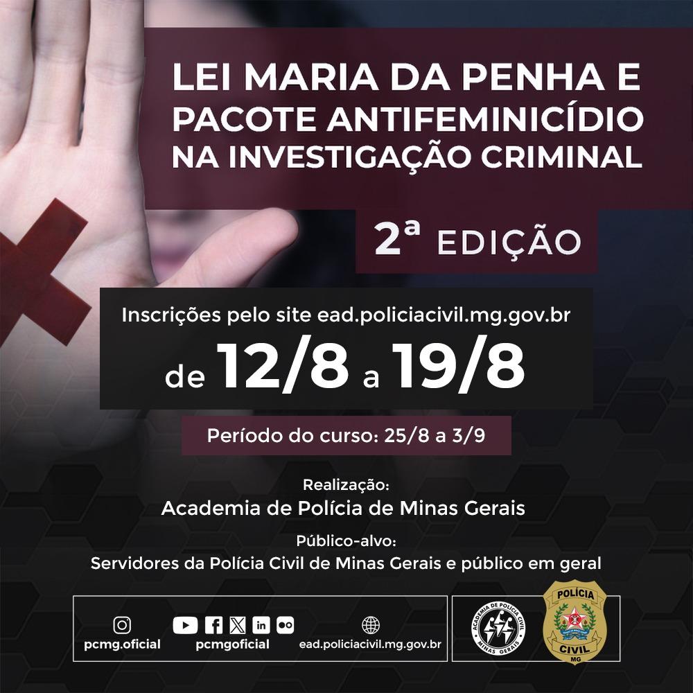 Violência doméstica: PCMG abre curso online gratuito