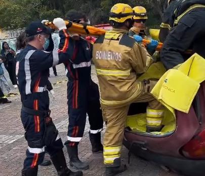4º BBM realiza simulação de resgate em acidente de trânsito em parceria com SAMU e UFJF