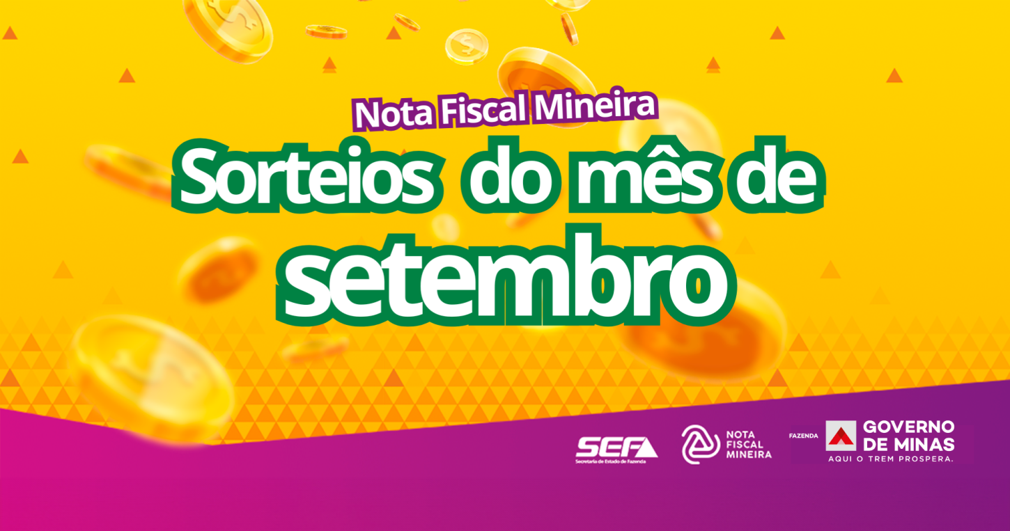 Nota Fiscal Mineira sorteia R$ 380 mil em setembro