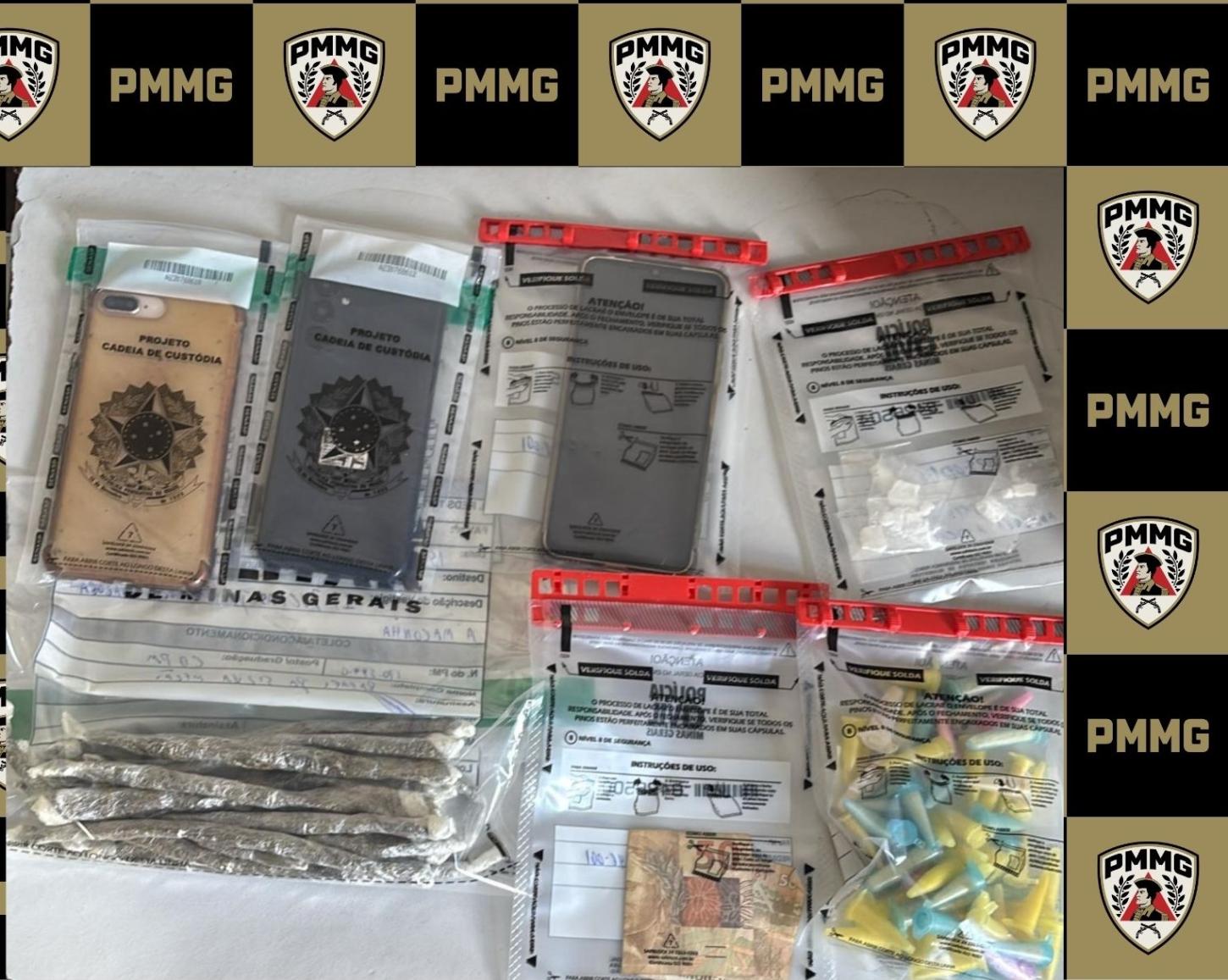 Polícia Militar apreende drogas e detém três suspeitos, incluindo menores, em Ubá