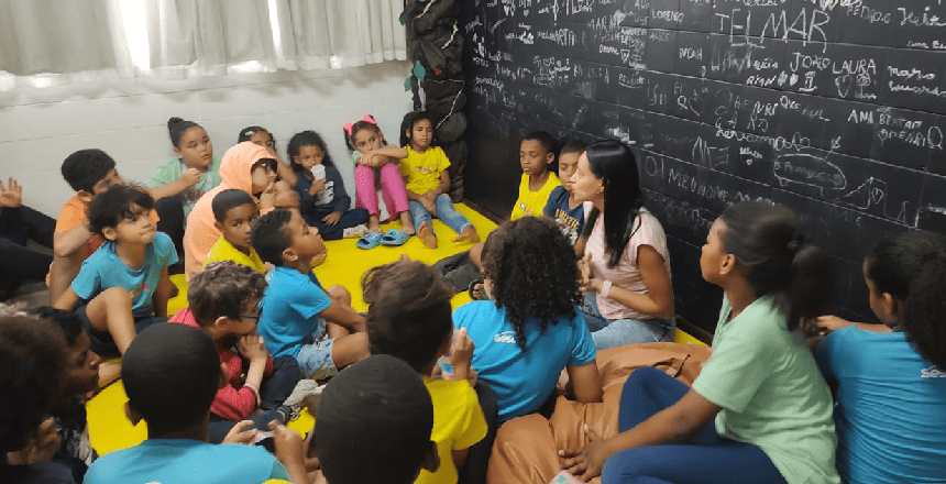 Crianças do projeto Criar Sesc participam de atividade sobre Direitos Humanos em parceria com a Prefeitura de Juiz de Fora