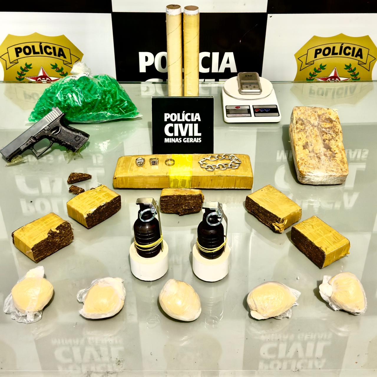 PCMG apreende drogas e granadas em operação em Ubá