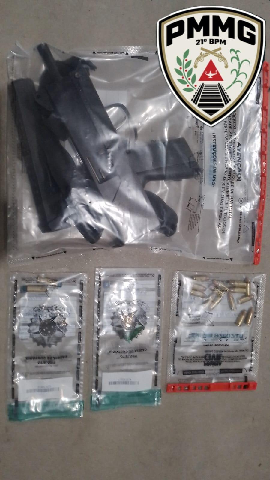 Polícia Militar apreende submetralhadora e prende suspeito no bairro Solar, em Ubá