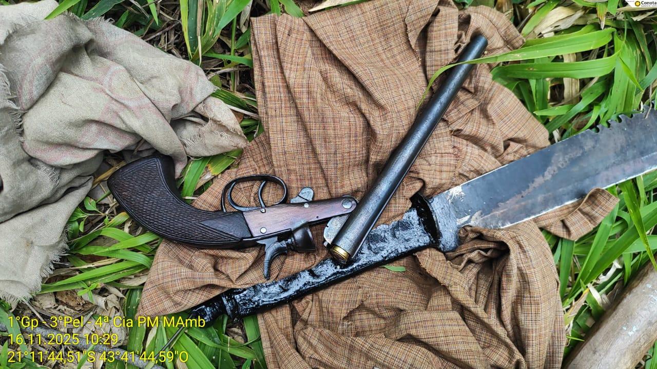 Arma de fogo é encontrada pela Polícia Ambiental em reserva de Barbacena